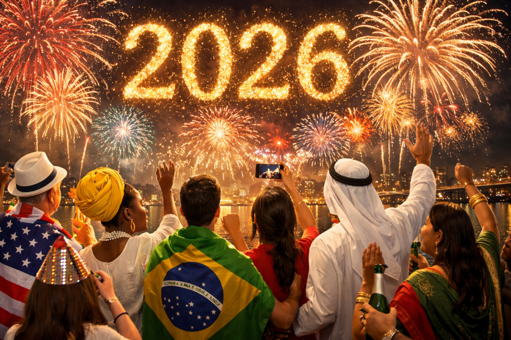 Ano novo mundo: Horários da chegada de 2026 em países e cidades