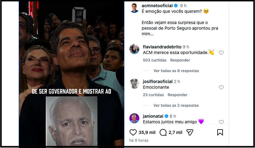 Crusoé: ACM volta em versão IA para abençoar ACM Neto