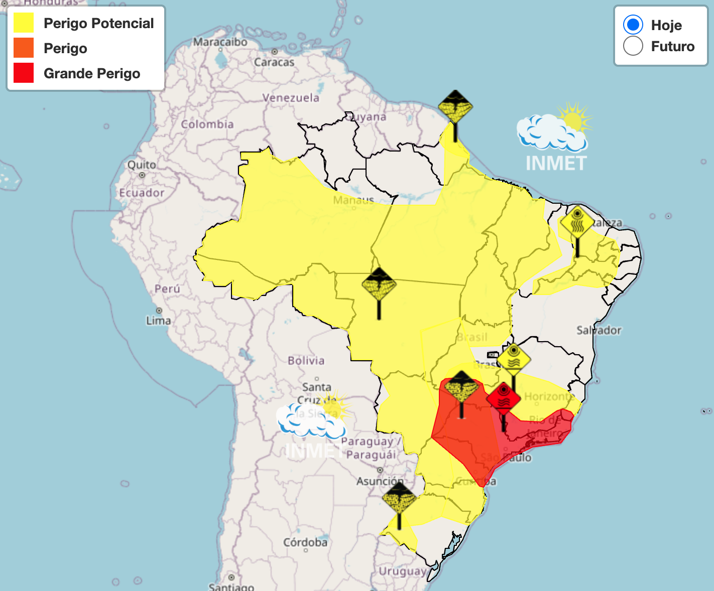 Inmet mantém alerta vermelho para quase 1,3 mil cidades