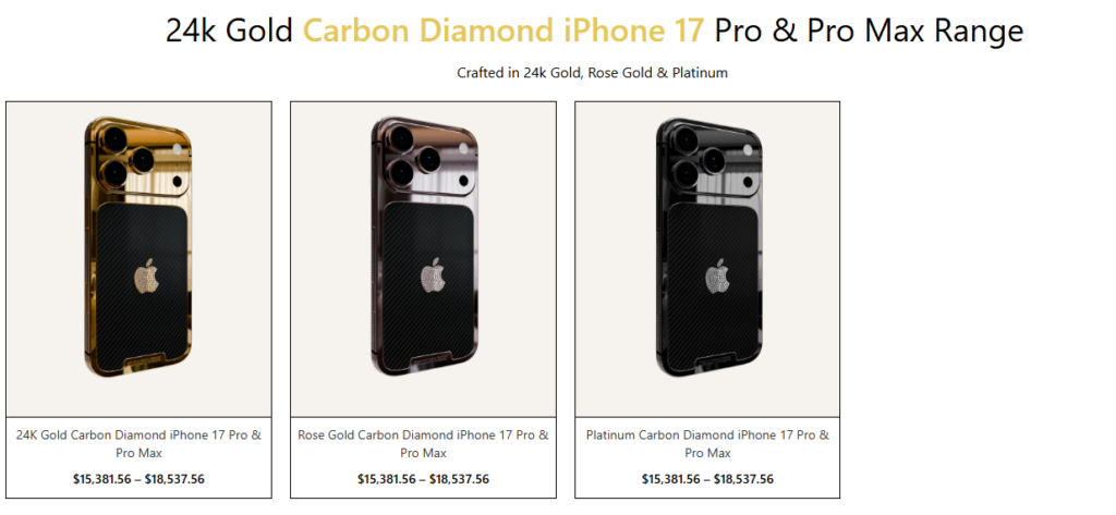 iPhone 17 com ouro e diamantes custa R$ 100 mil