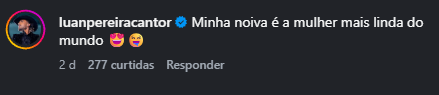 Cantor Luan Pereira fica noivo em segredo