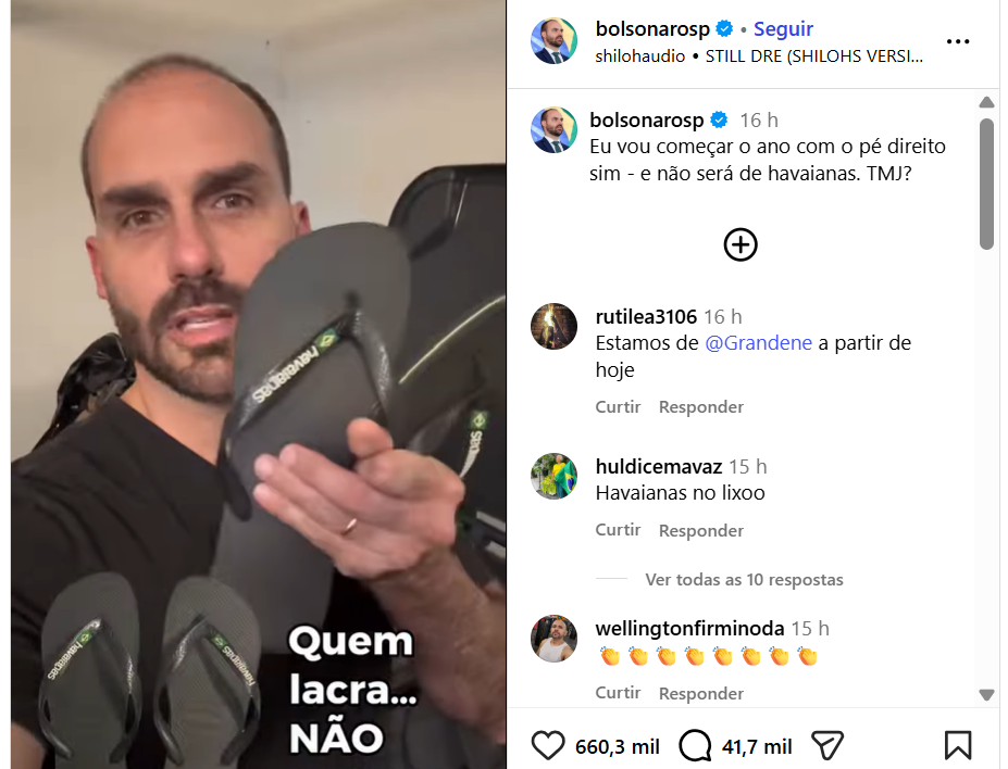 Crusoé: Eduardo joga Havaianas no lixo