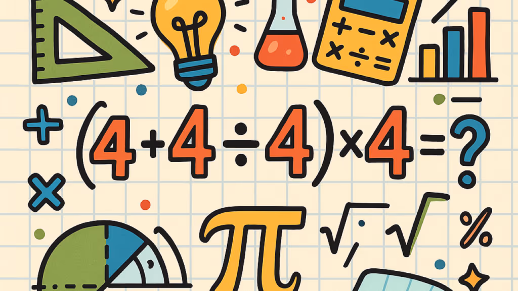 Quanto é (4 + 4 ÷ 4) × 4? A equação com 4 números quatro que confunde muitos com repetição