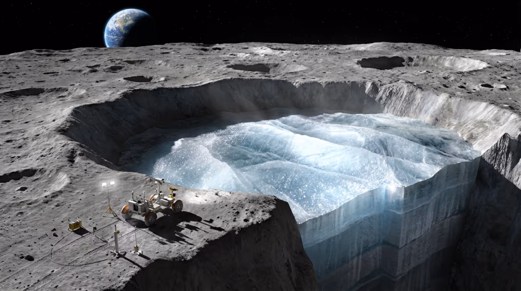 China revela ao mundo reserva gigantesca de água descoberta na lua