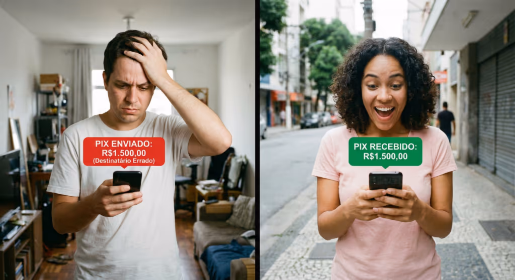 Quem fica com o dinheiro em caso de PIX errado, segundo a lei?