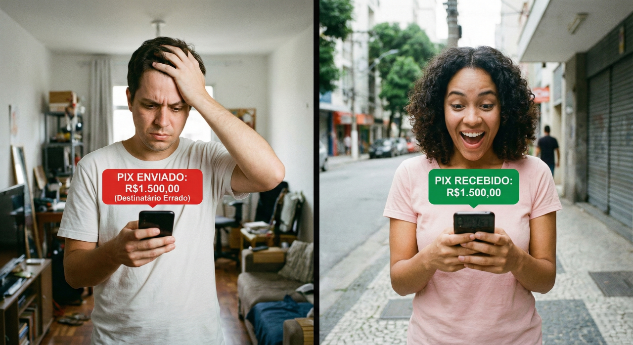 Quem fica com o dinheiro em caso de PIX errado, segundo a lei?