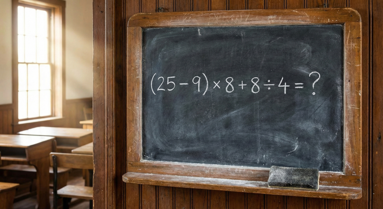 Quanto é (25 – 9) × 8 + 8 ÷ 4? A conta que apenas 2% dos brasileiros acertam