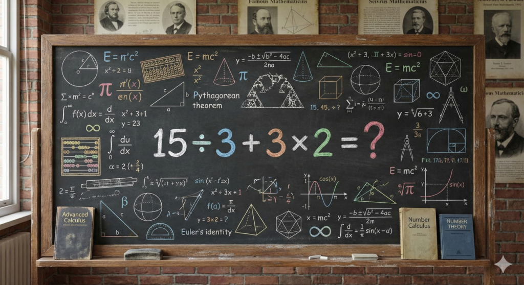 Quanto é 15 ÷ 3 + 3 × 2? Parece simples, mas 80% erra por causa de um detalhe