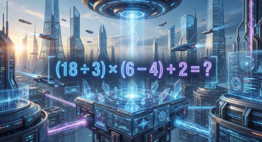 Quanto é (18 ÷ 3) × (6 – 4) + 2? A maioria erra essa conta por bobeira