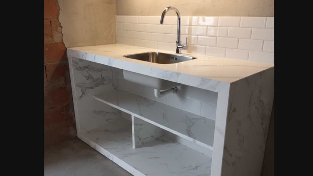 Como fazer uma pia com tijolo gastando pouco e com resultado que parece de loja