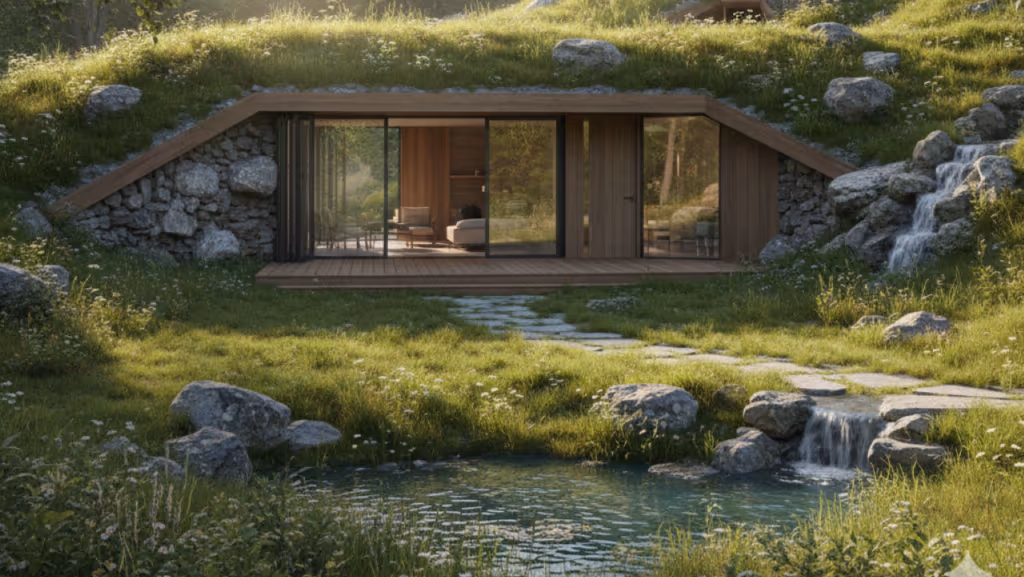 Ele cavou uma cabana subterrânea na floresta e criou um refúgio quase invisível