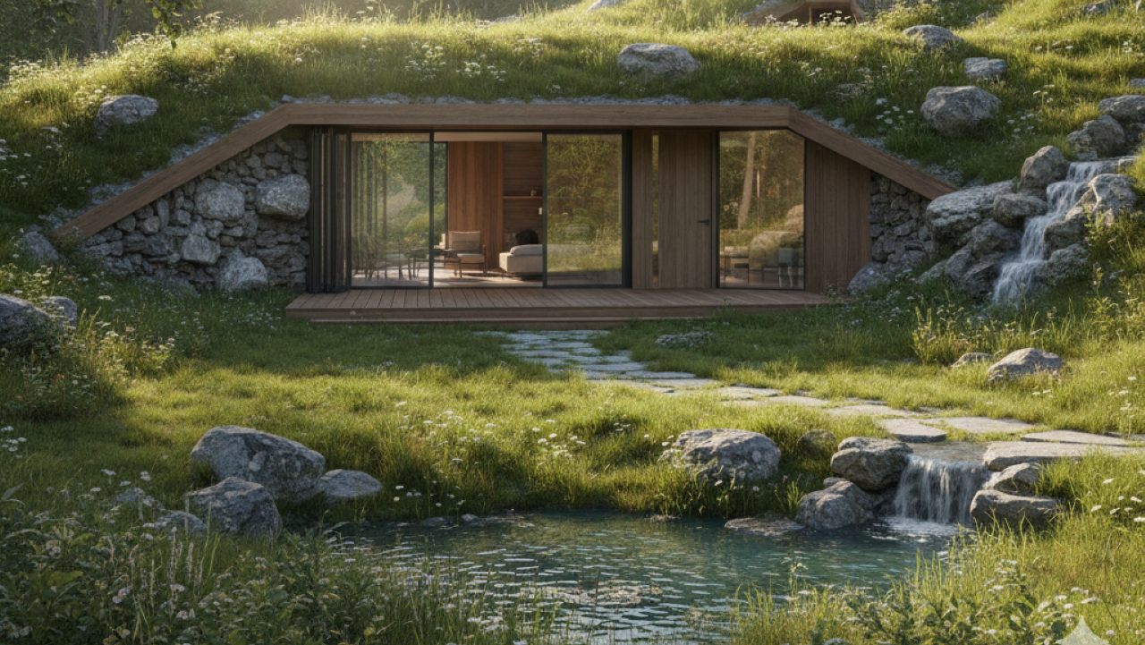 Ele cavou uma cabana subterrânea na floresta e criou um refúgio quase invisível