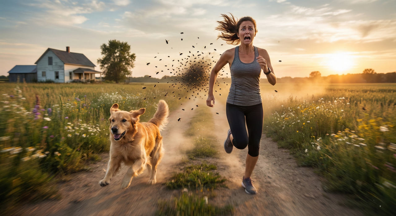 Ela enfrentou sozinha um enxame de abelhas para resgatar sua cachorra
