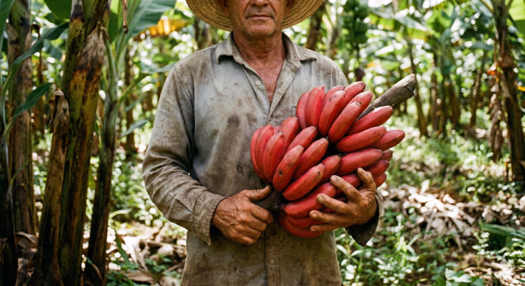Essa banana ultra rara no Brasil é mais doce e cremosa que a banana comum
