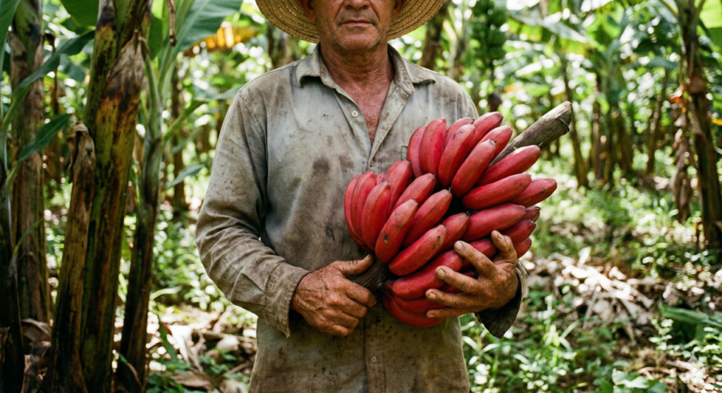 Essa banana ultra rara no Brasil é mais doce e cremosa que a banana comum
