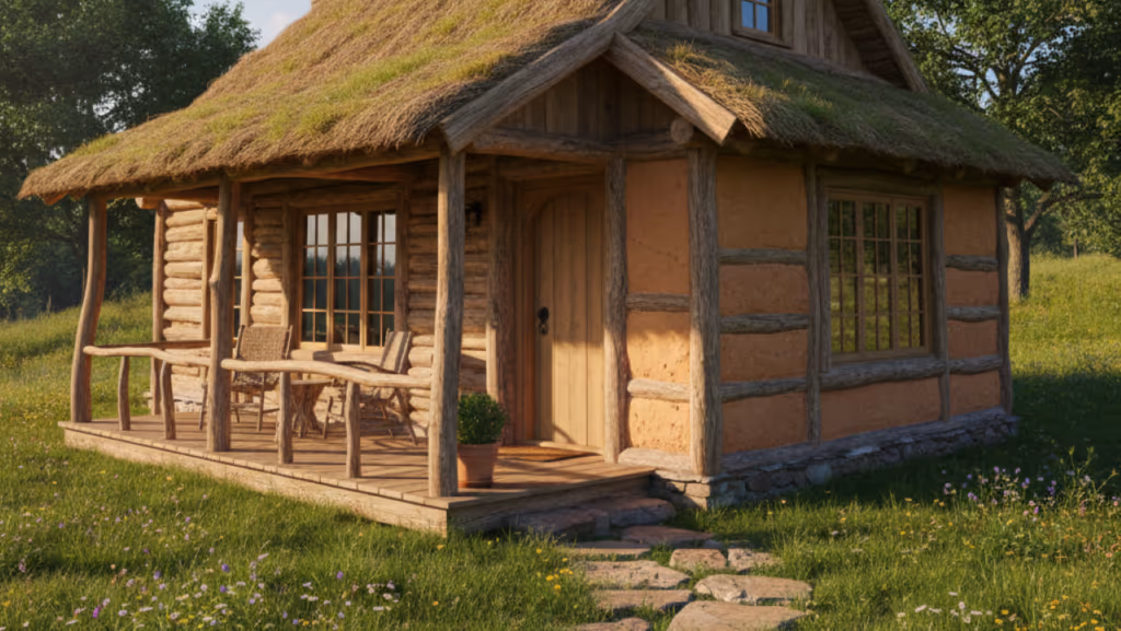 Como montar um quiosque simples com apenas barro e madeira