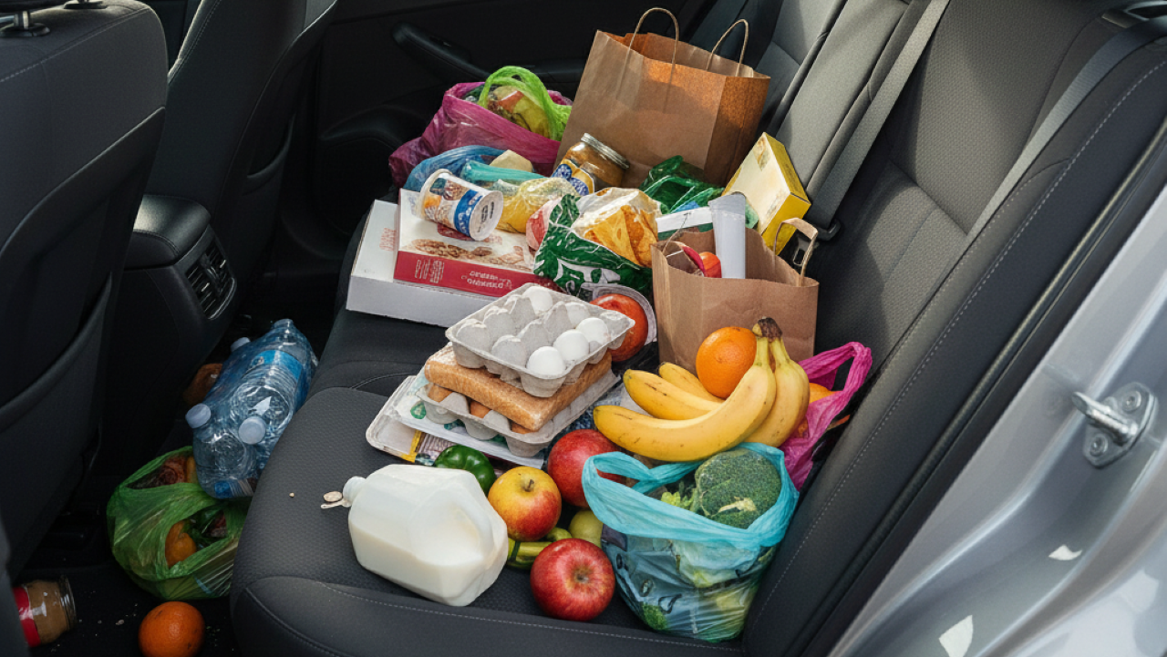 O que diz a lei sobre transportar compras soltas no banco de trás do carro