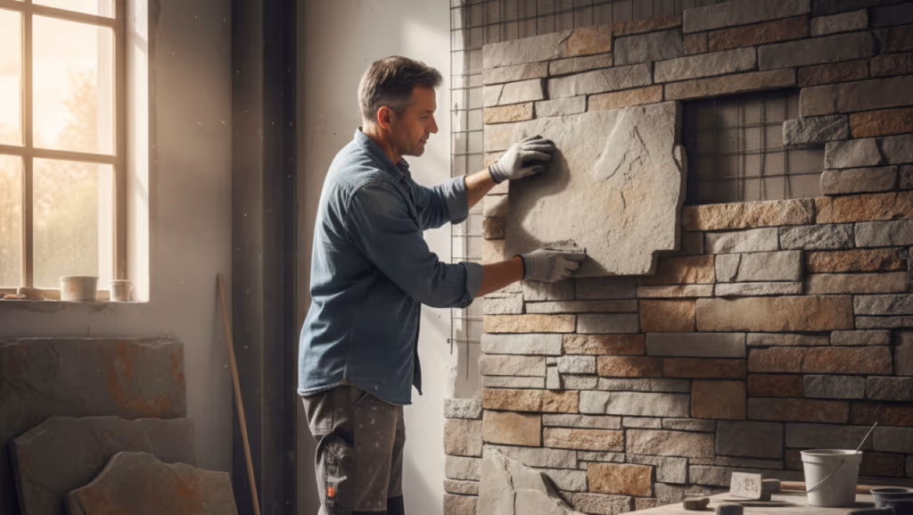 Como fazer uma decoração incrível de parede de pedra com apenas espuma e tinta