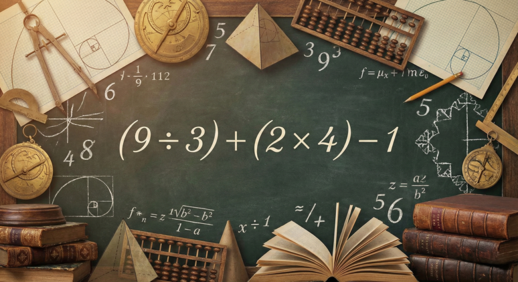 Você acha que consegue resolver (9 ÷ 3) + (2 × 4) – 1 em menos de 25 segundos?