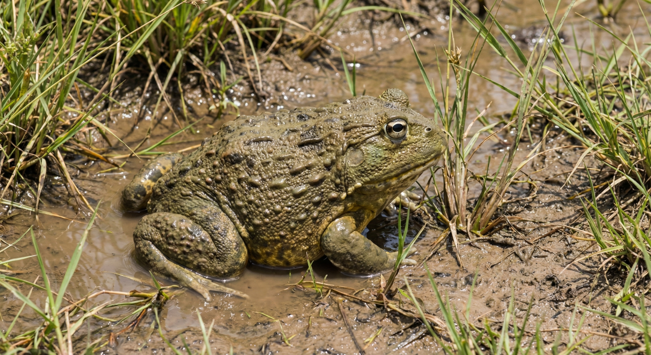 Gigantesca e agressiva, essa rã é considerada uma das maiores do mundo