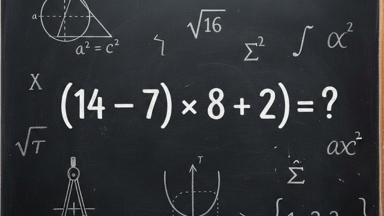Quanto é (14 – 7) × (8 + 2)? A conta simples que tem uma pegadinha maldita