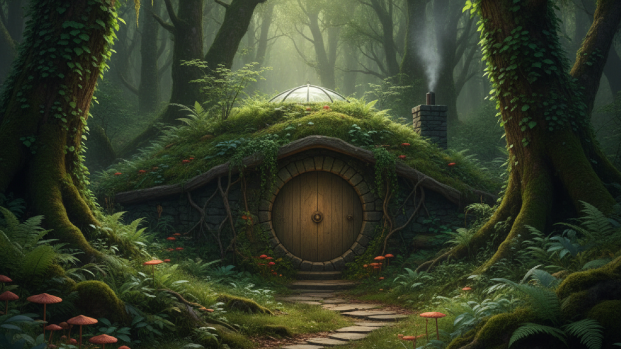 Homem constrói sozinho cabana secreta no subsolo de floresta somente com materiais naturais