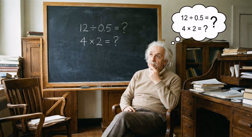 Menos de 1% das pessoas conseguem resolver 12 ÷ 0,5 – 4 × 2 em 22 segundos
