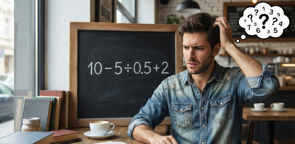Quanto é 10 – 5 ÷ 0,5 + 2? A equação com decimal que pega muita gente desprevenida