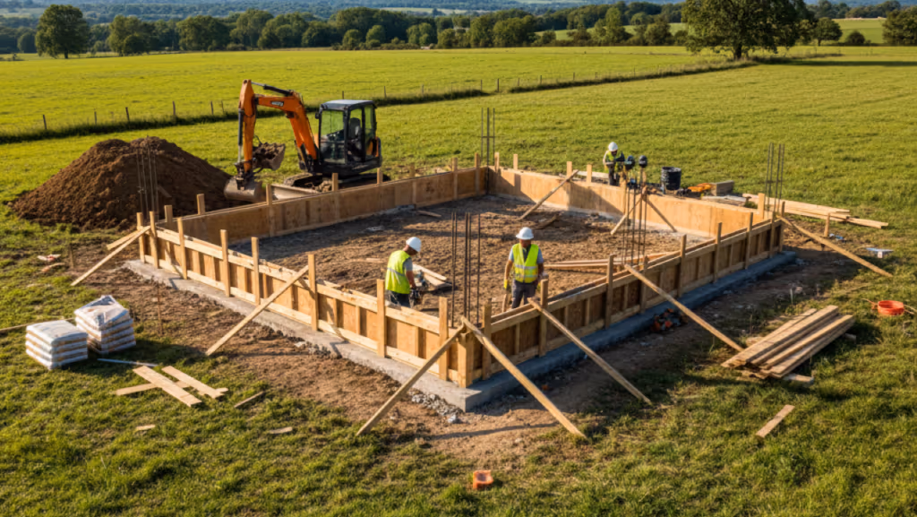 Como construir a fundação de uma casa à mão