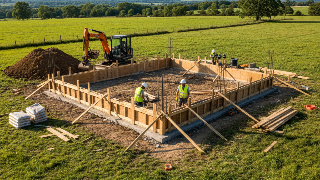 Como construir a fundação de uma casa à mão