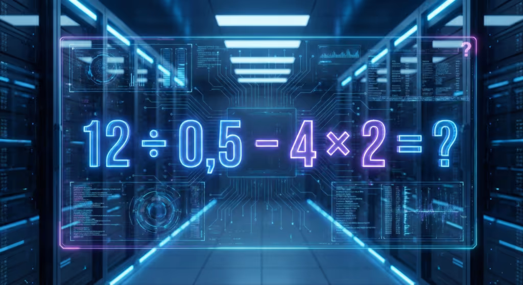 Quanto é 12 ÷ 0,5 – 4 × 2? Uma divisão por 0,5 muda tudo nessa expressão matemática