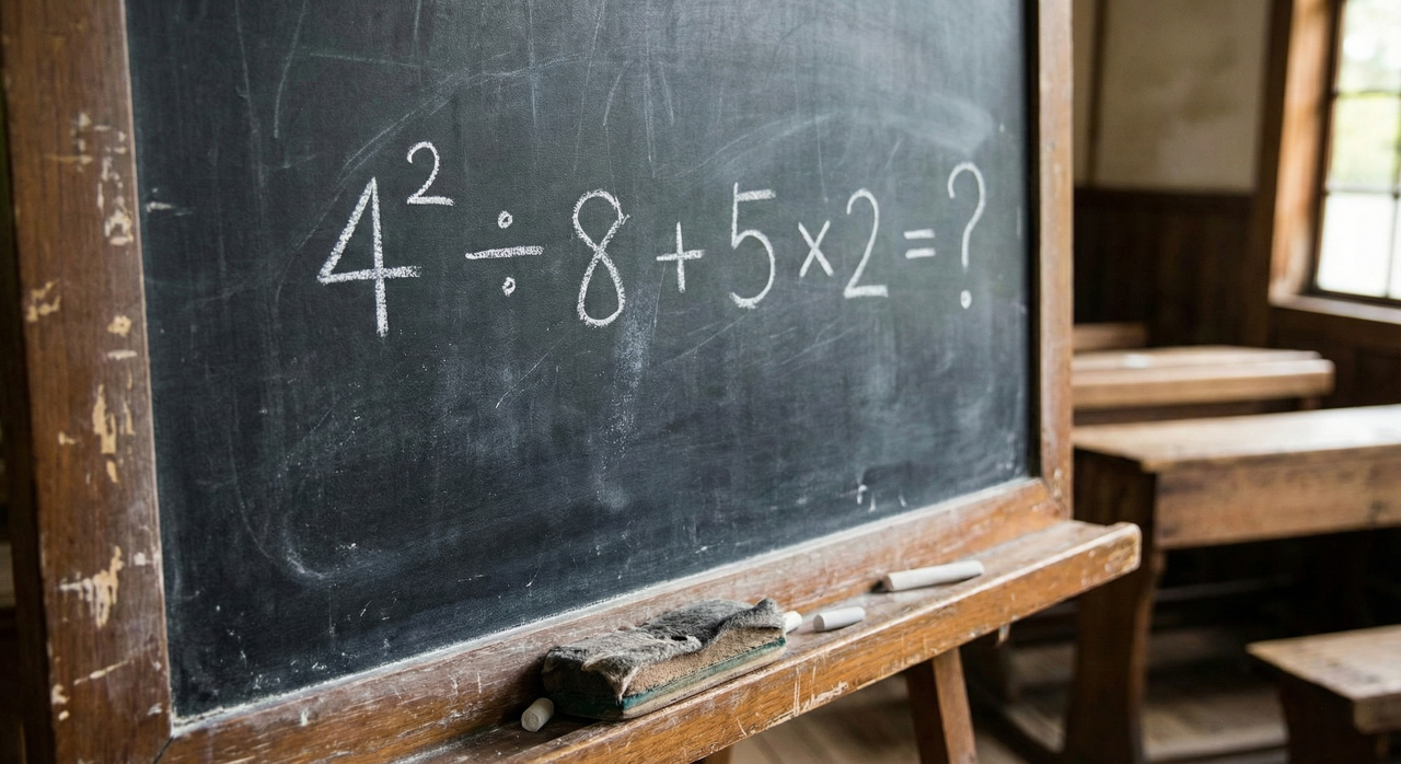Quanto é 4² ÷ 8 + 5 × 2? A expressão numérica separa quem sabe calcular de quem só chuta