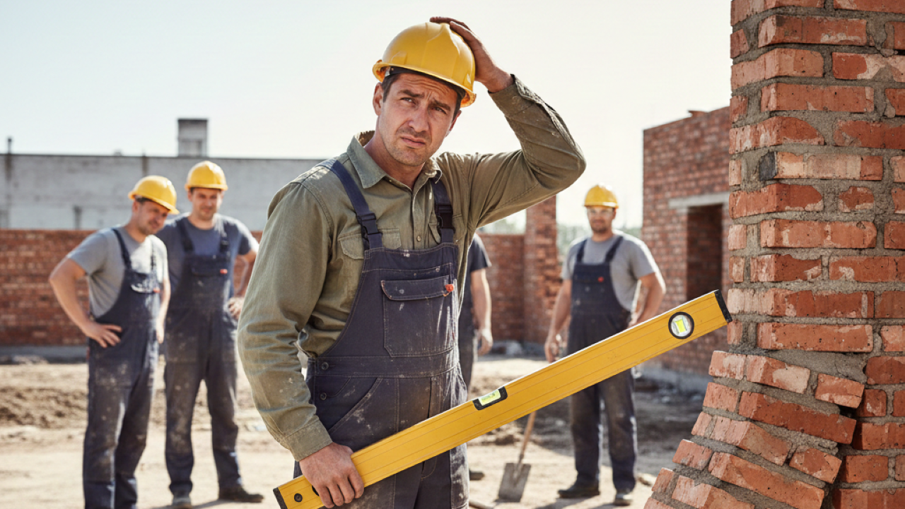 Adeus prumo: Pedreiro inova e inventa ferramenta perfeita para levantar paredes mais rápido