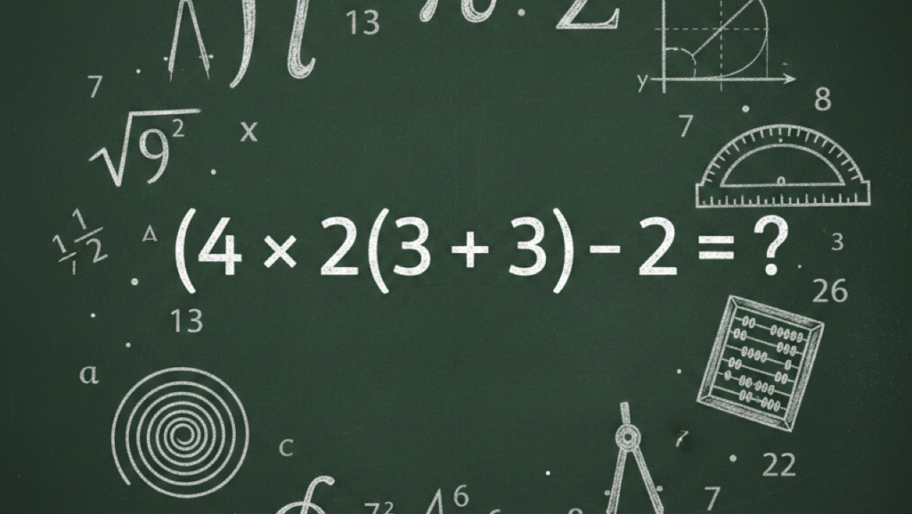 Quanto é (4 × 2)(3 + 3) – 2? A equação que quase sempre erram por um detalhe simples