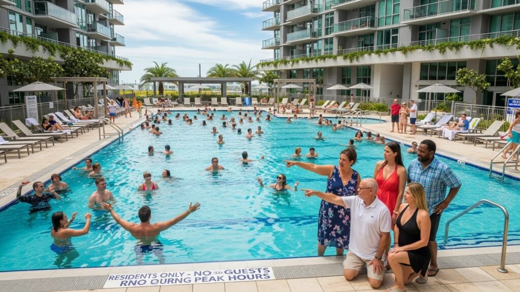Visitante na piscina do condomínio não é direito — é concessão (e das mais perigosas)