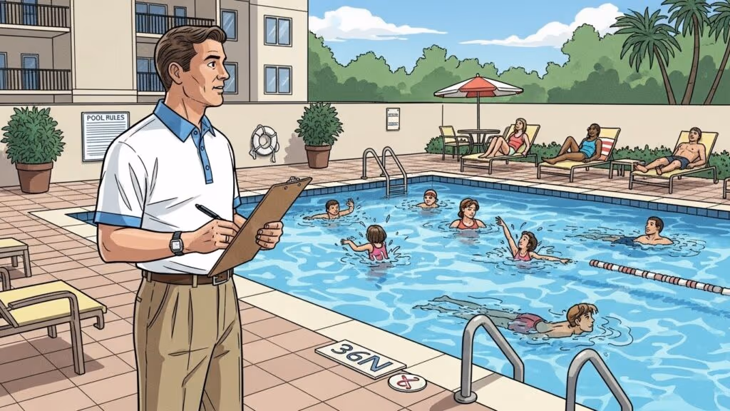 Visitantes na piscina: o que o síndico precisa fazer para proteger o condomínio