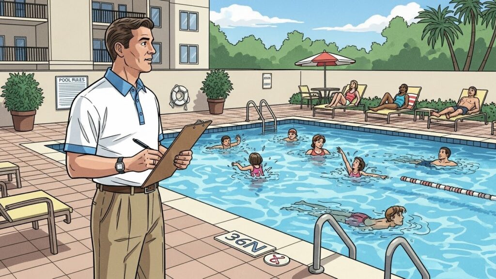 Visitantes na piscina: o que o síndico precisa fazer para proteger o condomínio