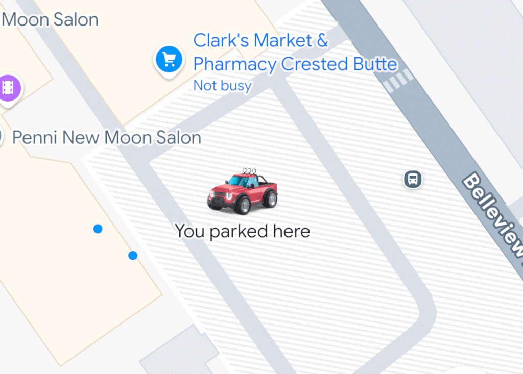 Ícone será apresentado onde foi salvo o estacionamento do seu carro - Nova função do Google Maps lembrará onde seu carro foi estacionado - Reprodução/Google