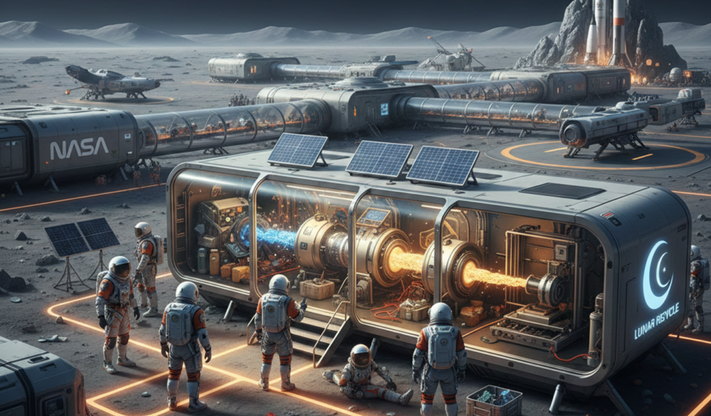 A reciclagem de detritos lunares é um dos desafios que a NASA enfrenta para a construção de bases na superfície do nosso satélite