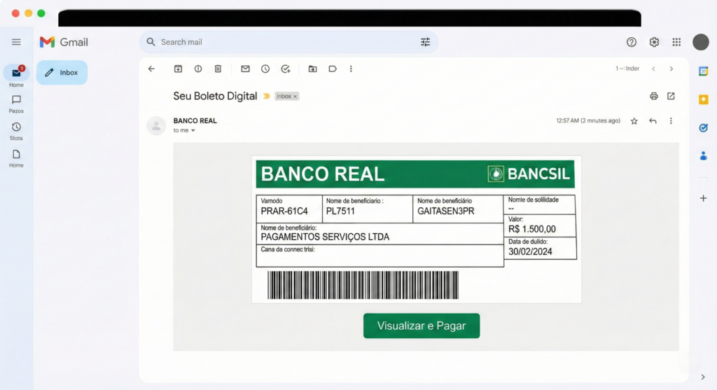 O golpe é aplicado por meio de boletos falsos semelhante a boletos reais, com alguns dados alterados