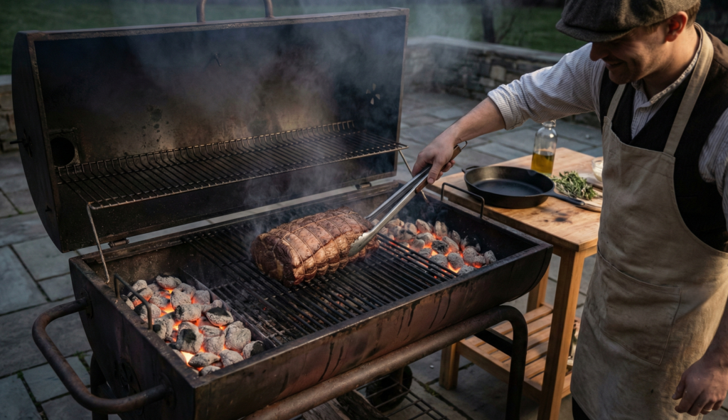 O fogo indireto ajuda a carne a assar melhor e manter seus sucos