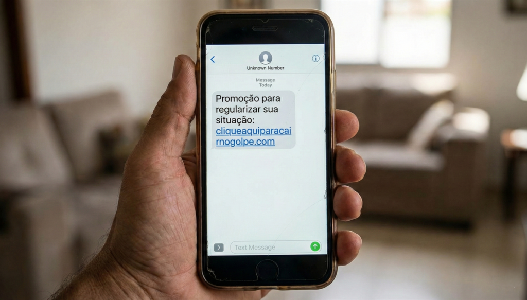 Esse SMS com link “urgente” pode esvaziar sua conta em minutos