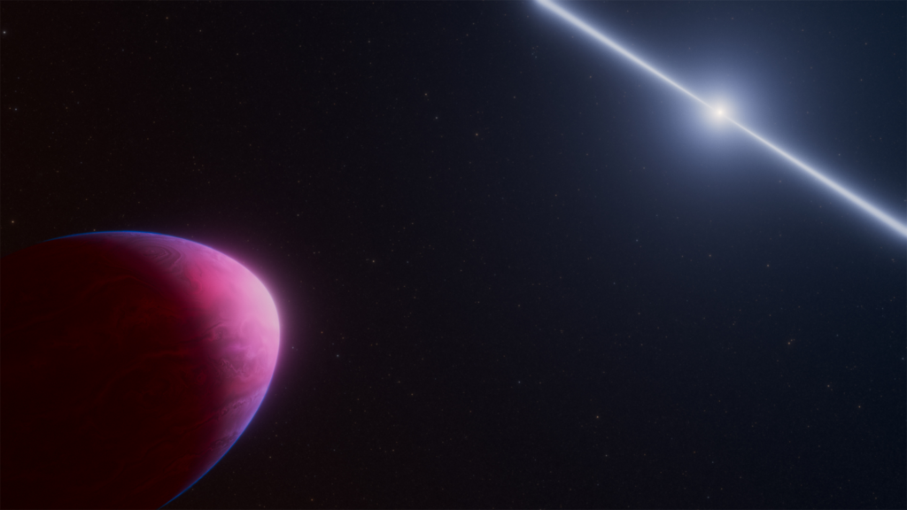 Concepção artística mostra o exoplaneta orbitando sua pulsar - NASA, ESA, CSA, Ralf Crawford (STScI)