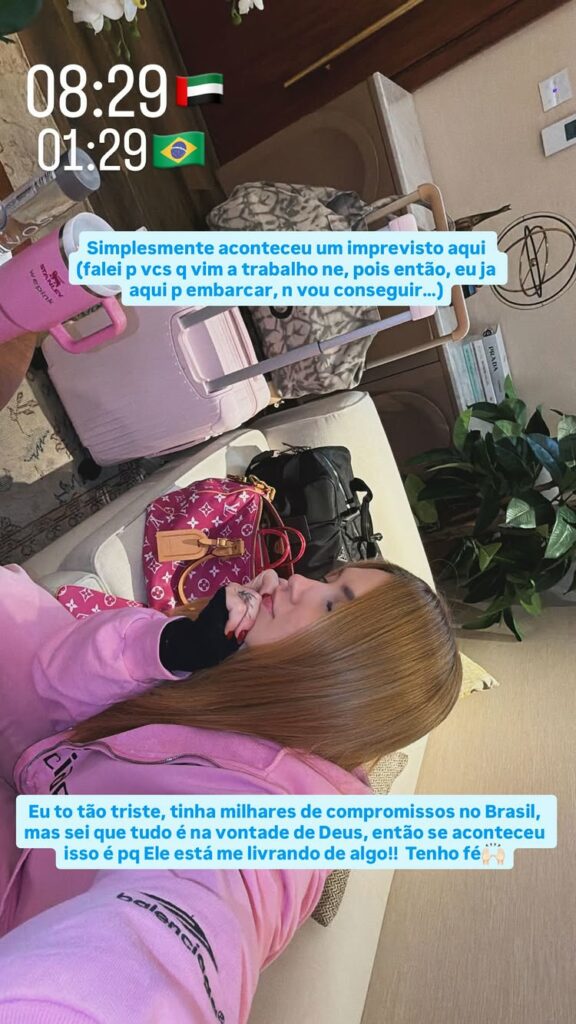 Virginia fica presa em Dubai e não consegue voltar ao Brasil