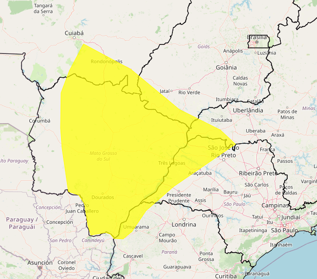 Alerta Inmet para forte tempestade até a meia-noite desta 4°feira, 07
