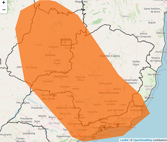 Alerta Inmet para risco de tempestade até a meia-noite dessa 5°feira, 1°