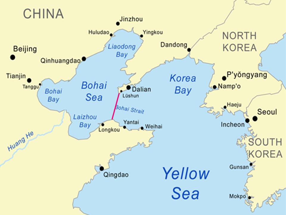 Túnel deve ligar as cidades de Dalian e Yantai em minutos - Por Ekem / Wikimedia Commons