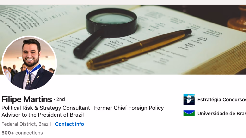 Crusoé: Quem usou o perfil de LinkedIn de Filipe Martins?