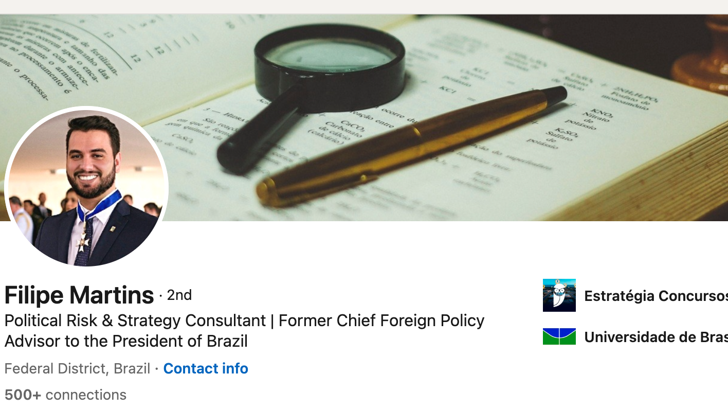 Crusoé: Quem usou o perfil de LinkedIn de Filipe Martins?