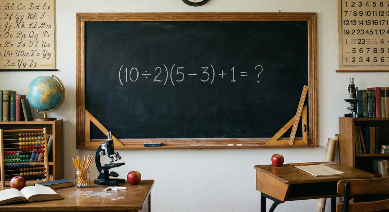 Quanto é (10 ÷ 2)(5 – 3) + 1? Um cálculo simples que confunde mais de 90% dos que tentam